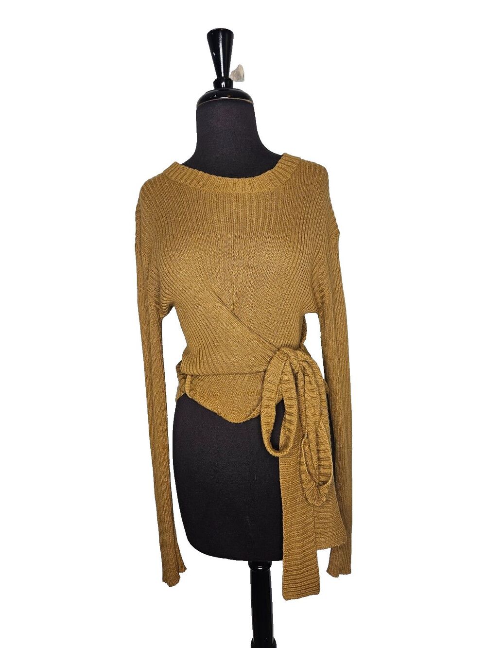 AJAIE ALAIE Somos Dos Pullover Sweater XS Chai Tie Waist Pima Cotton Alpaca